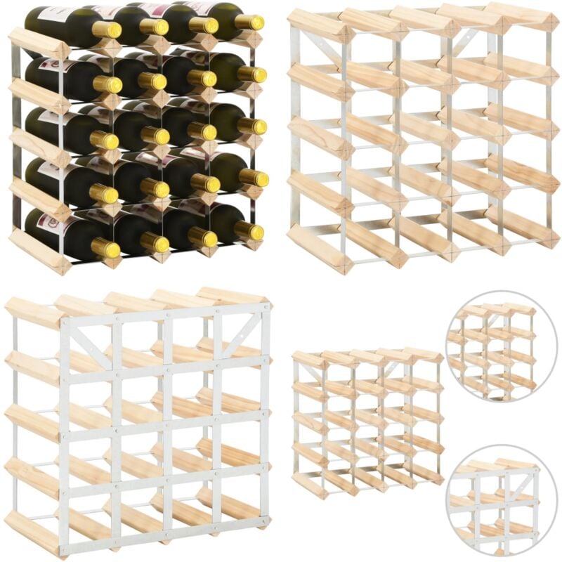 Vidaxl - Casier à bouteilles pour 20 bouteilles Pinède solide - Range bouteille - Range bouteilles - Home & Living - Beige