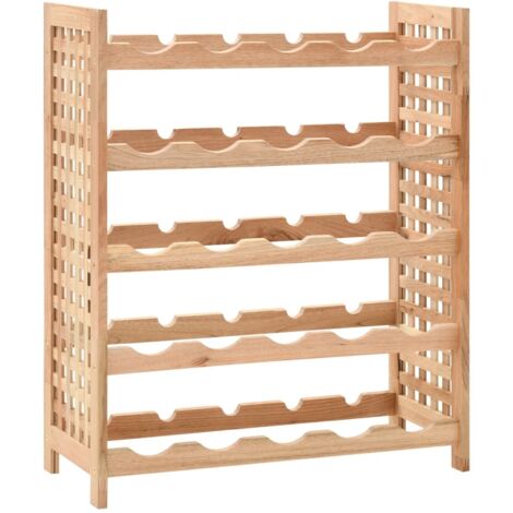 Casier à bouteilles pour 25 bouteilles Bois de noyer 63x25x73cm vidaXL