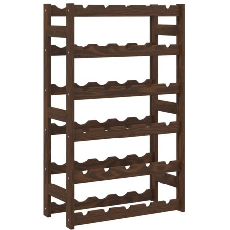 Casier à bouteilles pour 30 bouteilles marron bois pin solide CFW725749