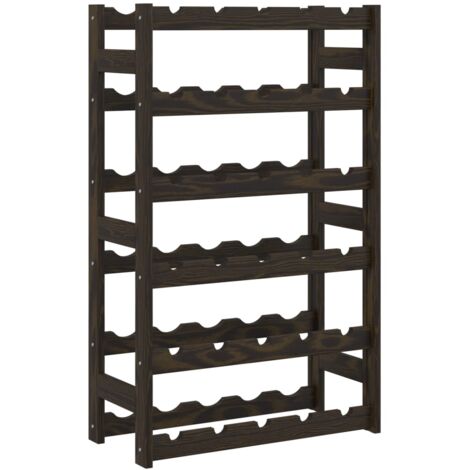 Casier à bouteilles pour 30 bouteilles noir bois pin solide