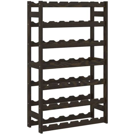 Casier à bouteilles pour 42 bouteilles noir bois pin solide CFW993415
