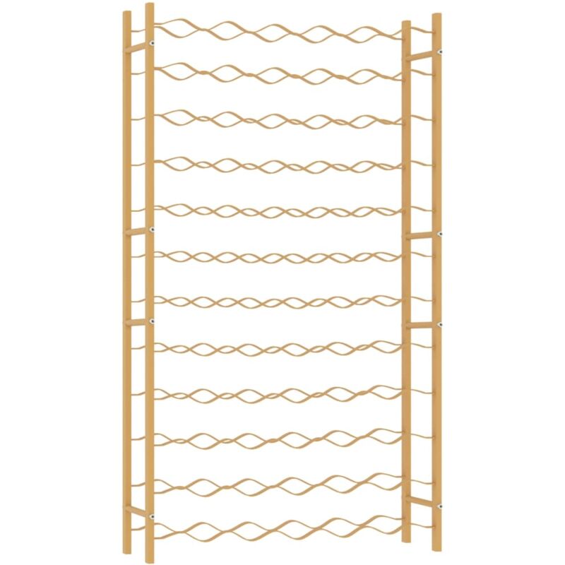 vidaXL Casier à bouteilles pour 72 bouteilles Doré Métal