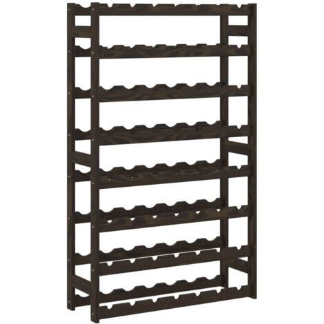 Casier à bouteilles pour 56 bouteilles noir bois pin solide CFW752988