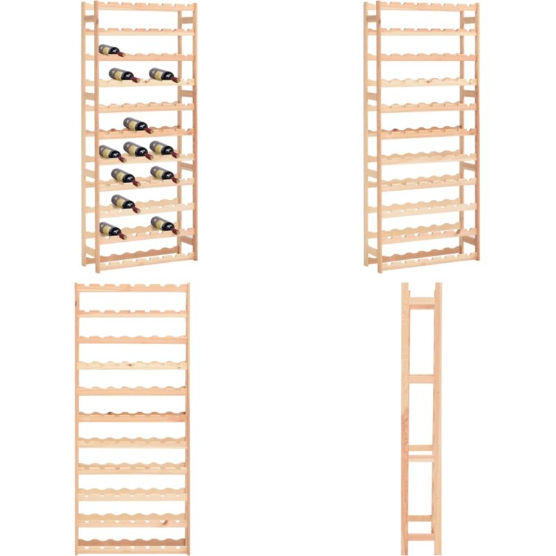 Vidaxl - Casier à bouteilles pour 77 bouteilles Pinède - Range bouteille - Range bouteilles - Home & Living - Beige
