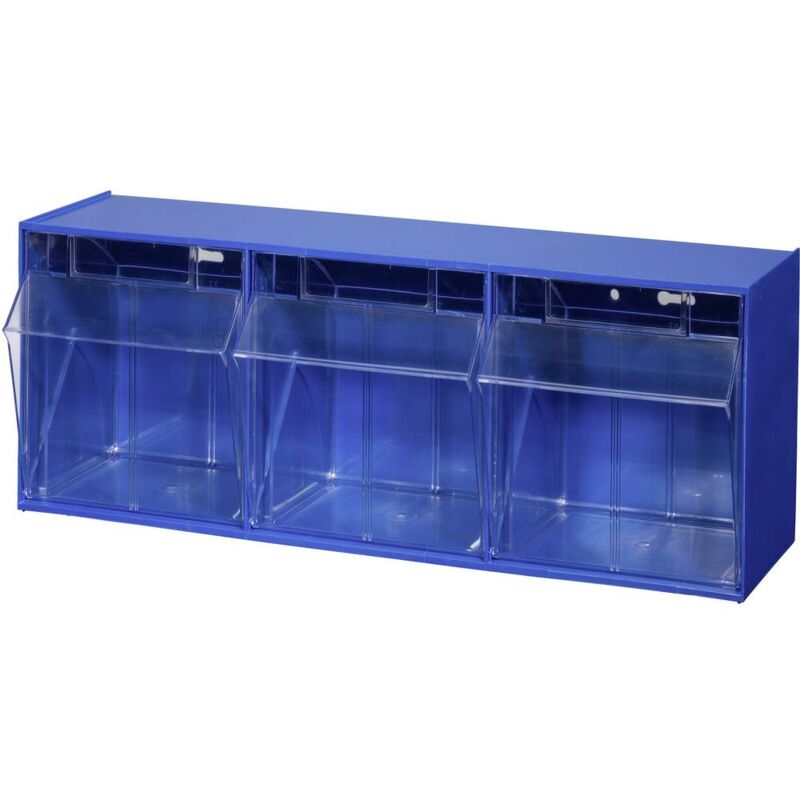 Allit - 464410 Casier à tiroirs basculants VarioPlus ProFlip 3 (l x h x p) 600 x 240 x 200 mm bleu, transparent 1 pc(s) C586971