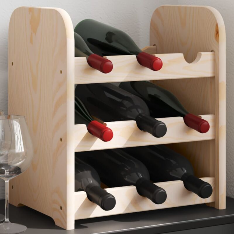 Casier à vin 33x25x37 cm bois de pin massif Vidaxl