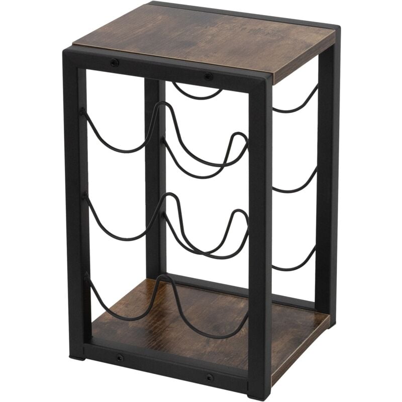 Ml-design - Casier à Vin pour 6 Bouteilles, 24x21x37,5 cm, Vintage, Étagère à Bouteilles Indépendant MDF/Métal, Porte-bouteilles Petit, Armoire à