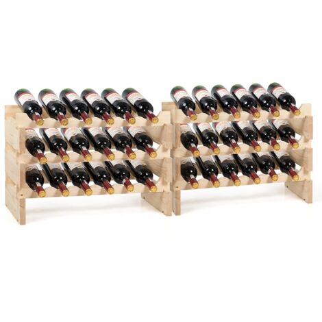 Casier à Vin de 36 Bouteilles Porte-vins et Etagère de Présentation à 6 Couches 63,2 x 28 x 85,5 cm