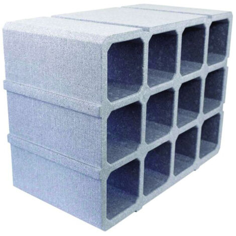 Casier à vin empilable 12 bouteilles – Plastique résistant gris argent – Conception modulaire pour cuisine et cave à vin – Duhallé