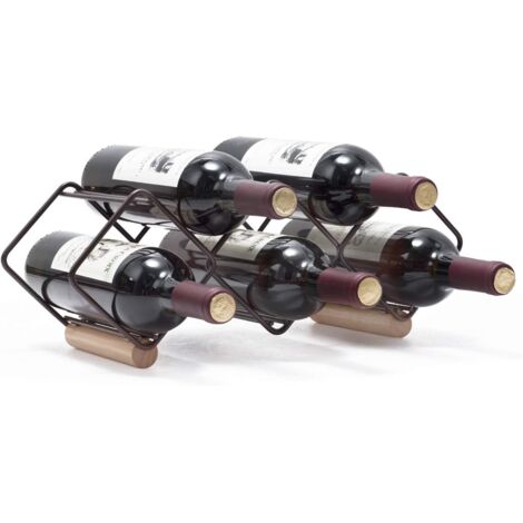 Casier à vin empilable, support horizontal pour bouteilles de vin, support en métal cuivré, support de stockage autonome, étagère à vin de table, prêt à l'emploi, facile à mettre