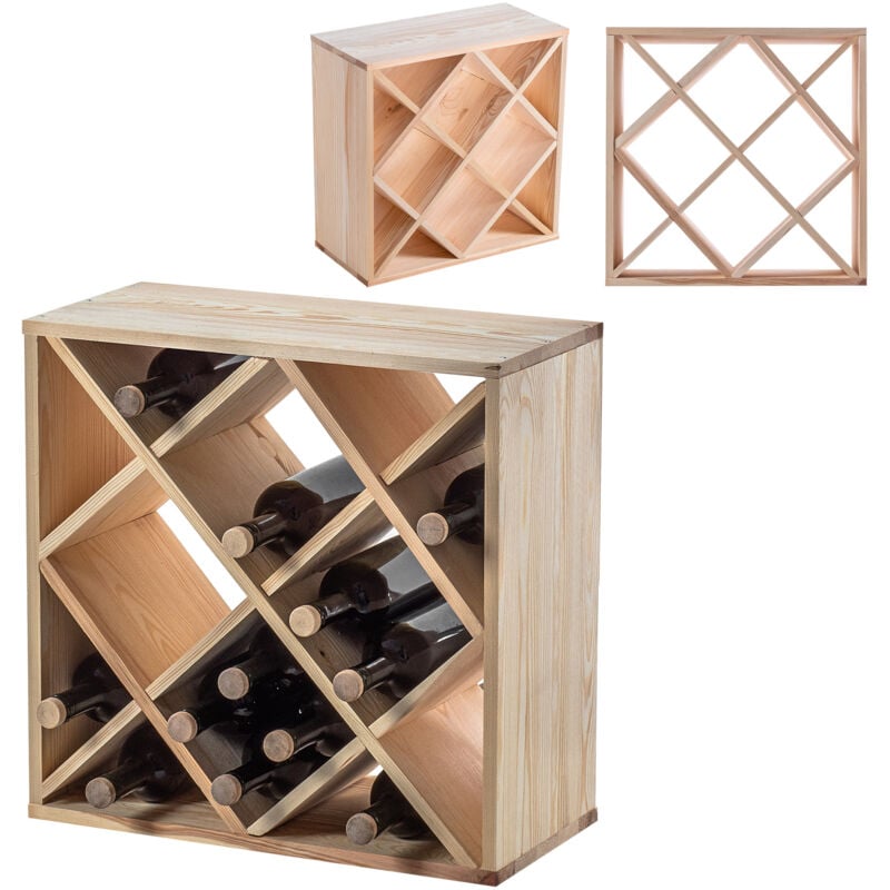 Kadax - Casier à Vin En Bois 24 Bouteilles D'alcool Armoire Étagère Cadeau 52Cm
