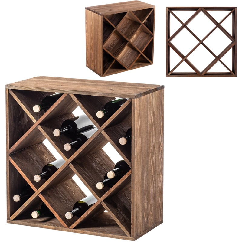 Kadax - Casier à Vin En Bois 24 Bouteilles D'alcool Armoire Étagère Cadeau 60Cm