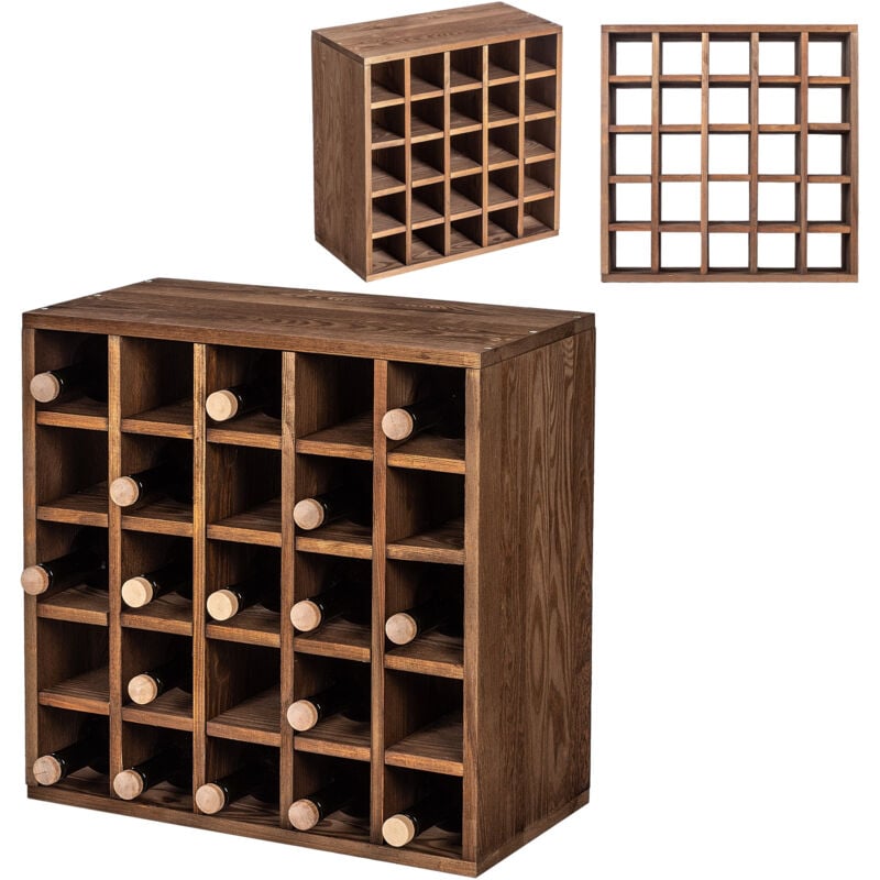Kadax - Casier à vin en bois 25 bouteilles d'alcool armoire étagère cadeau 52Cm