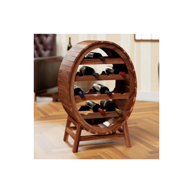 Casier à vin en bois d'acacia pré-huilé - Élégant et fonctionnel pour 12 bouteilles