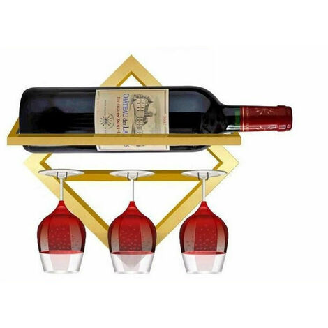 Buruis Casier à vin de comptoir pour 6 bouteilles – Support à vin pour  stockage de vin rouge et blanc – Support à vin autonome en métal –