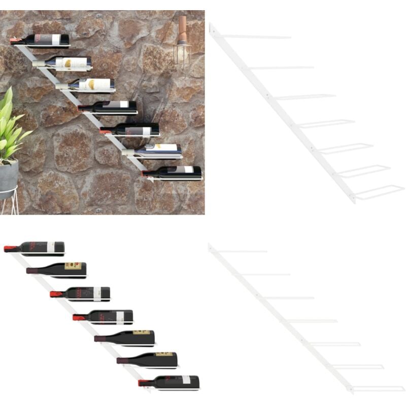 Casier à vin mural pour 7 bouteilles Blanc Fer - casier à bouteilles - casiers à bouteilles - Home & Living - Blanc