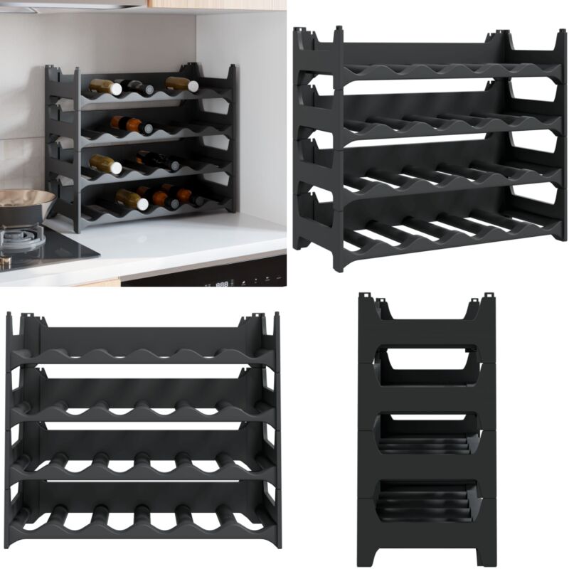 Vidaxl - Casier à vin pour 24 bouteilles pp empilable - casier à vin - casiers à vin - Home & Living - Anthracite