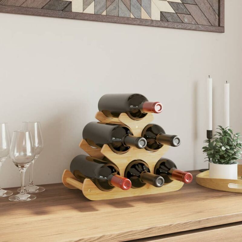 Casier à vin pour 6 bouteilles 35x18x25,5 cm bambou