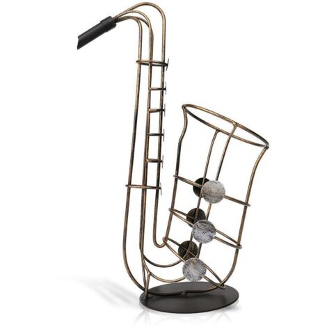 Casier à Vin Saxophone en Métal Support de Fer Vin Casier à Bouteille Sculpture Décoration Artisanat de Décoration d'Intéri