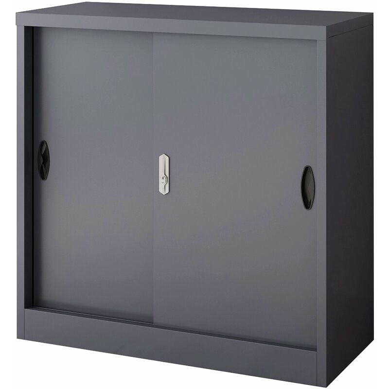 Casier de bureau armoire meuble de rangement pour bureau atelier chambre acier de bureau rieti acier laqué 90 x 40 x 90 cm gris foncé