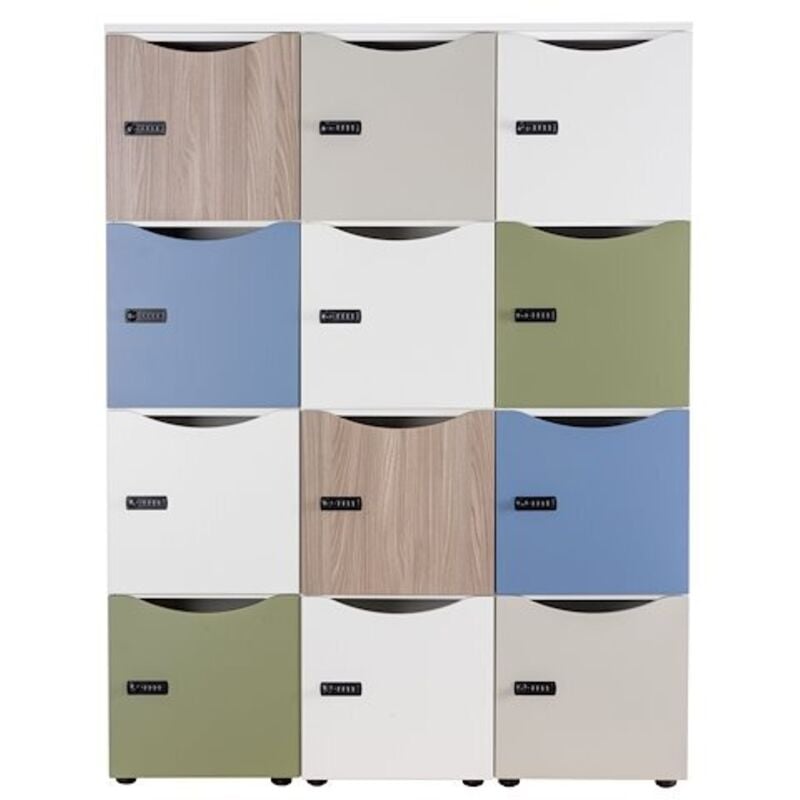 Sans Marque - Casier de bureau Locker 2 cases coprs blanc h 86 cm orme - Maxiburo