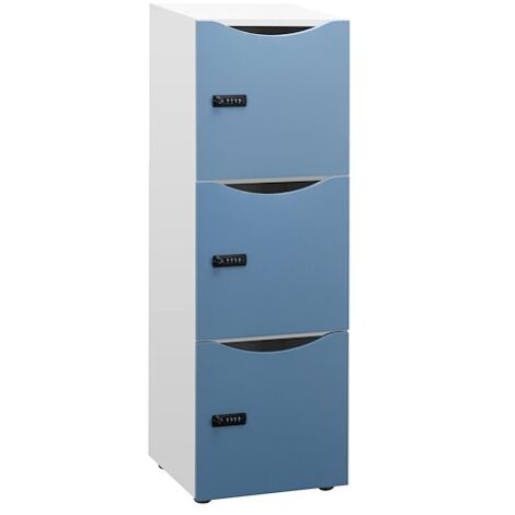 Casier de bureau Locker 3 cases coprs blanc H 131 cm argile - Maxiburo
