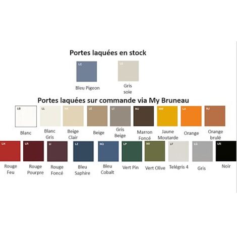 Casier de bureau Lockers 16 cases - Corps blanc, portes gris perle - H 170,9 cm - Maxiburo