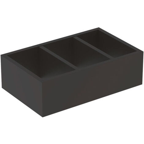 Casier de rangement agencement en H Geberit, pour tiroir inférieur: Largeur 32.3cm, Hauteur 9.8cm, Profondeur 20cm, Gris velouté / Mélamine structurée