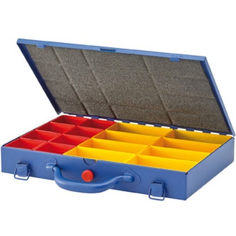 Casier de rangement en métal à 16 boîtes en plastique interchangeables, Dimensions : 330 x 220 x 50 mm