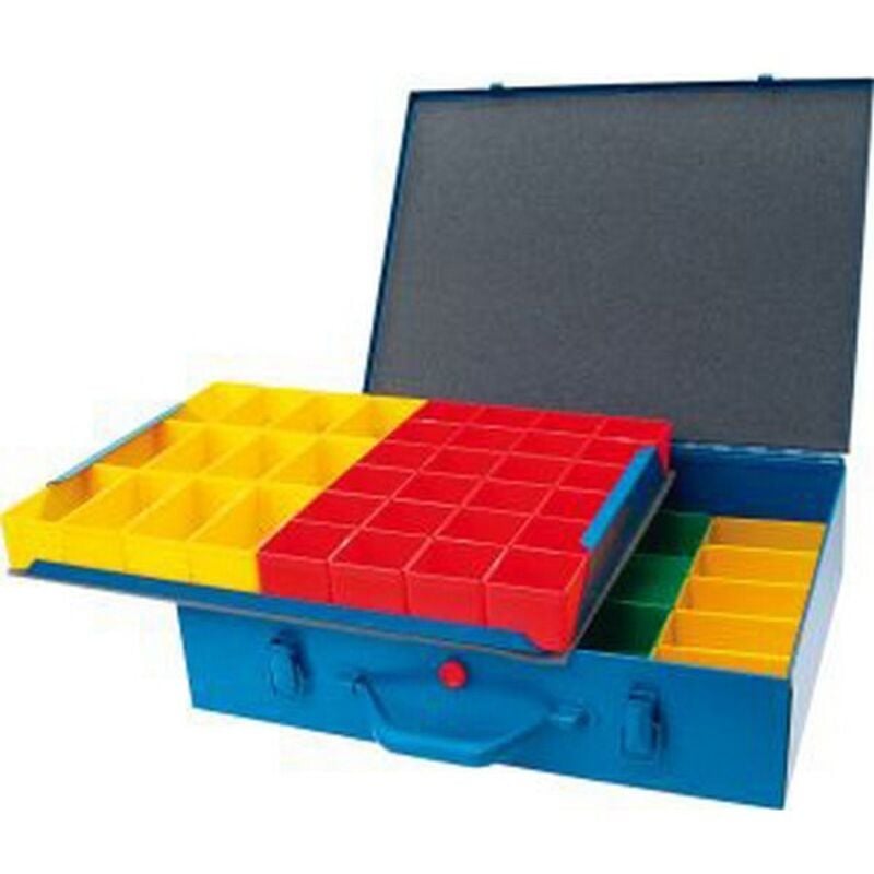 FP - Casier de rangement en métal à 48 boîtes en plastique interchangeables, Dimensions : 440 x 330 x 100 mm