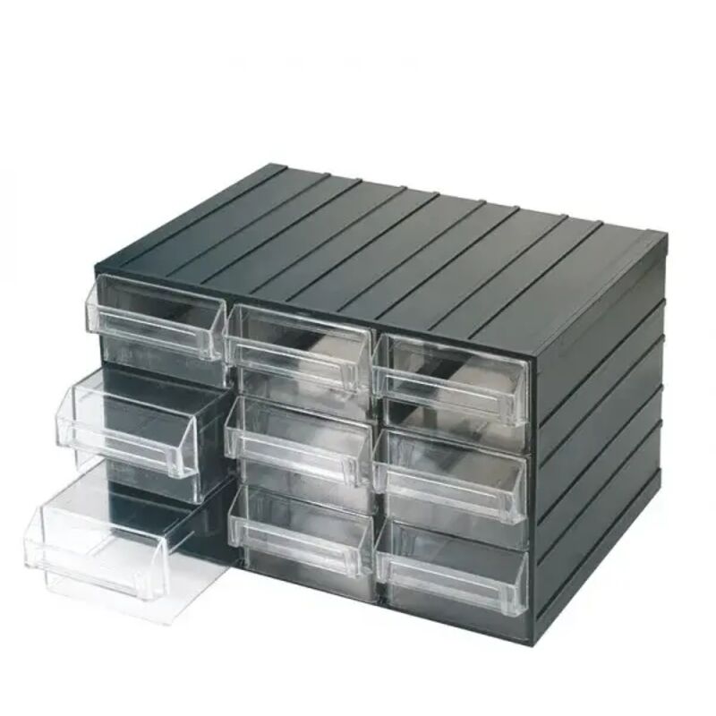 Fervi - C080/9 Commode avec 9 tiroirs coulissants transparents