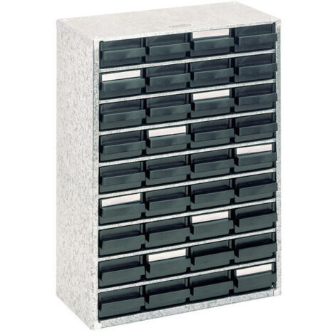 Casier de rangement pour petites pièces B.306xT.150xH.417mm avec 36 tiroirs ESD Stahlmagazin 936-01