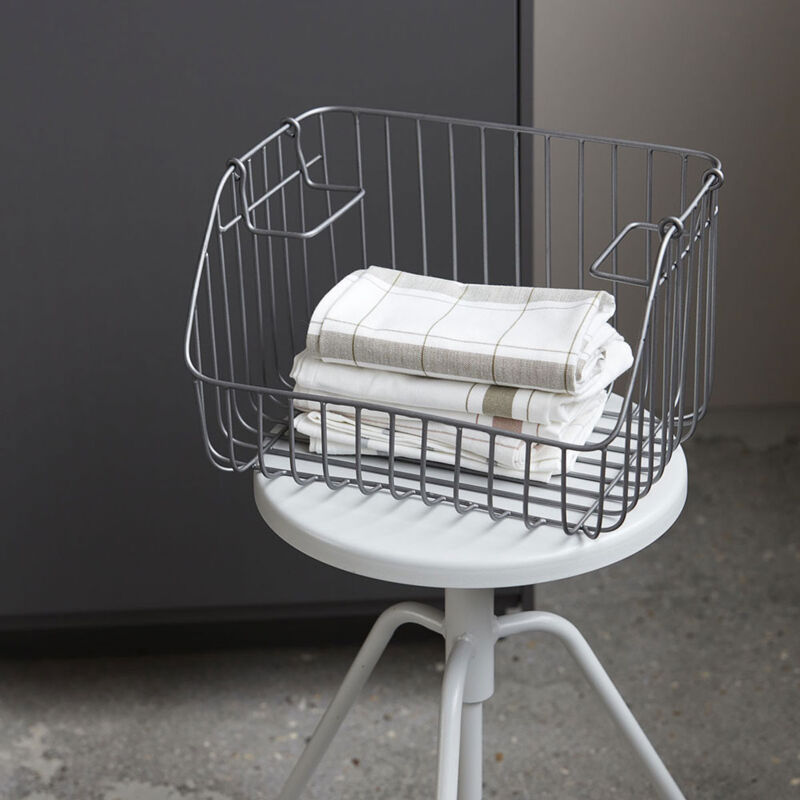 Casier pour rangement cuisine ou bureau en métal gris 32 cm