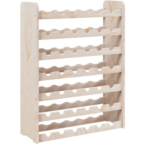 Casier range bouteilles étagère de rangement jusqu'à 42 bouteilles de vin 67,5 x 25 x 87 cm bois de pin DEC024360