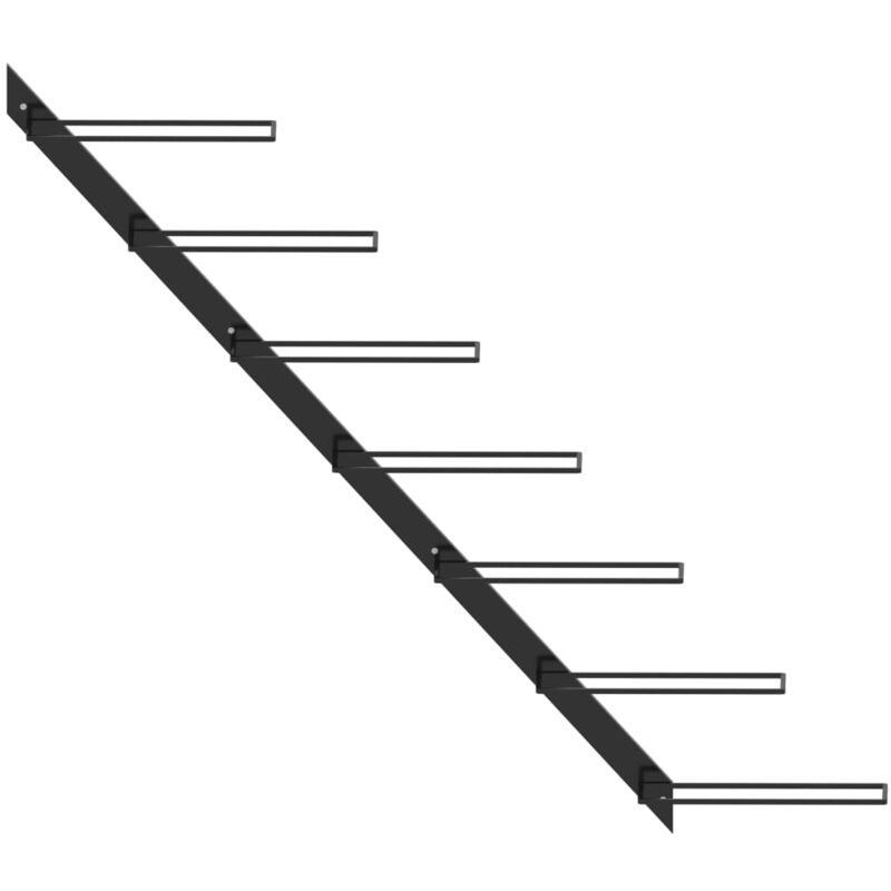 Décoshop26 - Casier range bouteilles étagère de rangement vin mural pour 7 bouteilles en métal noir DEC024285