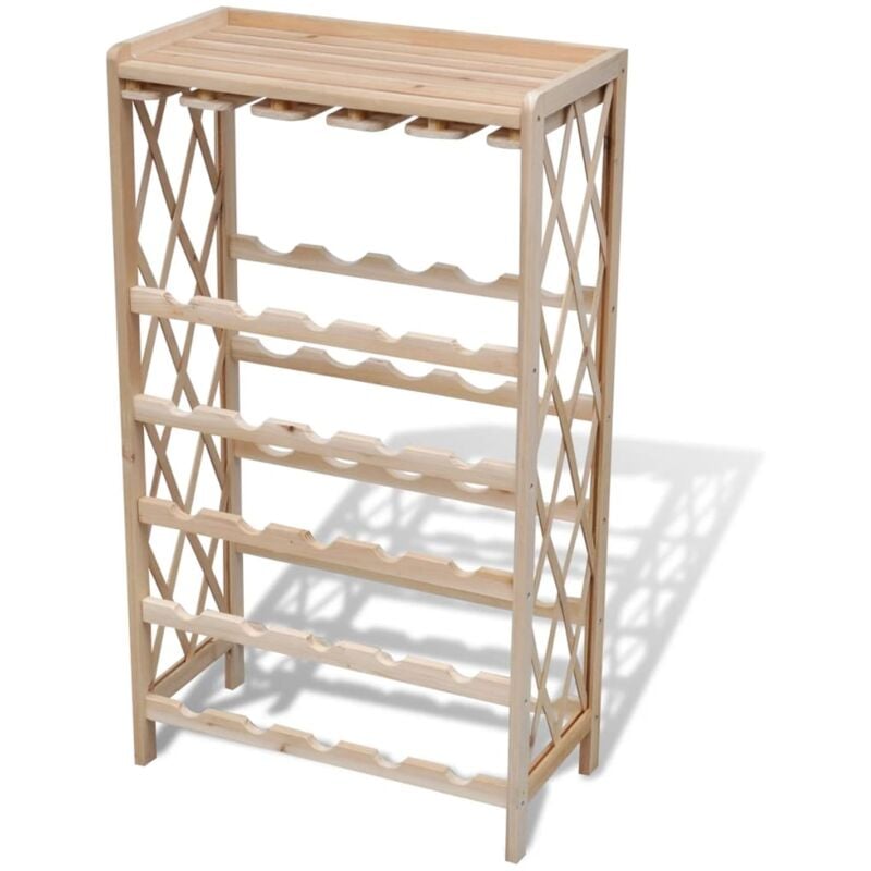 Décoshop26 - Casier range bouteilles étagère de rangement vin pour 25 bouteilles en bois de sapin DEC024310