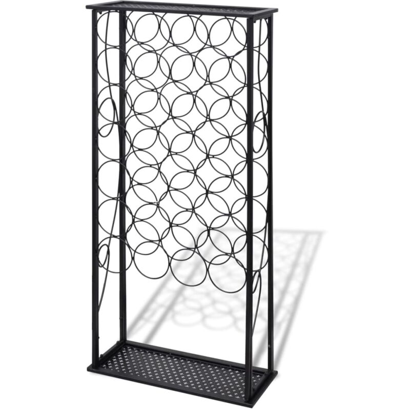 Décoshop26 - Casier range bouteilles étagère de rangement vin pour 28 bouteilles en métal noir DEC024311 Décoshop26 - Casier range bouteilles étagère de rangement vin pour 28 bouteilles en métal noir DEC024311