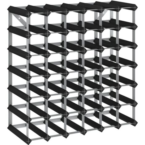 Casier range bouteilles étagère de rangement vin pour 42 bouteilles en bois de pin noir DEC024324