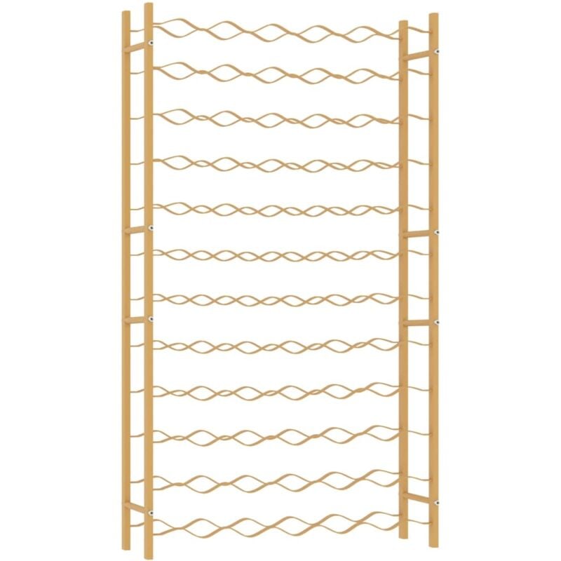 Casier range bouteilles étagère de rangement vin pour 72 bouteilles 12 niveaux en métal doré DEC024337