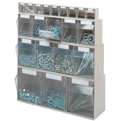 Casier transparent  H113xl600xP91mm 6 x B plastique blanc