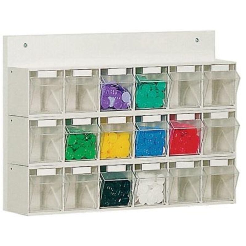 Lockweiler Magasin transparent avec paroi arrière en bois H 410 x L 600 x P 108 mm blanc - 1551814