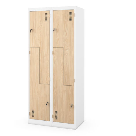 Casier vestiaire JULIA, 800 x 1850 x 450 mm, Eco Design : blanc/chêne sonoma