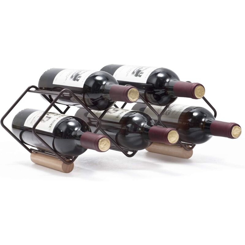 Casier à vin empilable, support horizontal pour bouteilles de vin, support en métal cuivré, support de stockage autonome, étagère à vin de table,