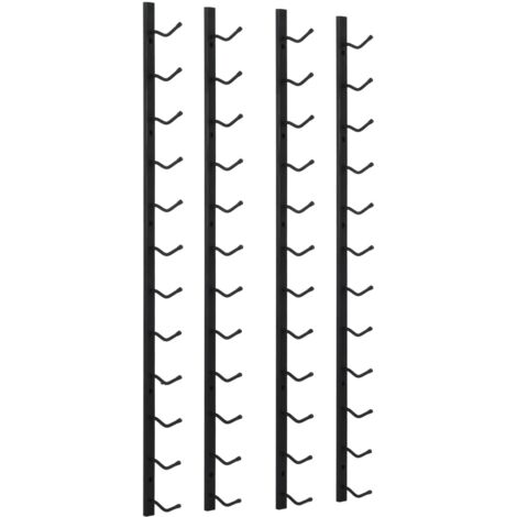 Casiers à bouteilles mural pour 12 bouteilles 2 pcs noir fer CFW487096