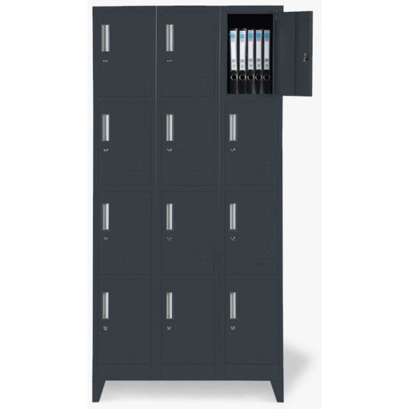 Casiers avec 12 compartiments métalliques 90x45 H190 pour vestiaire verrouillable Krakatoa