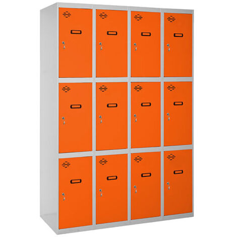 Casiers en métal SIMONLOCKER (180x120x50cm) GRIS & ORANGE