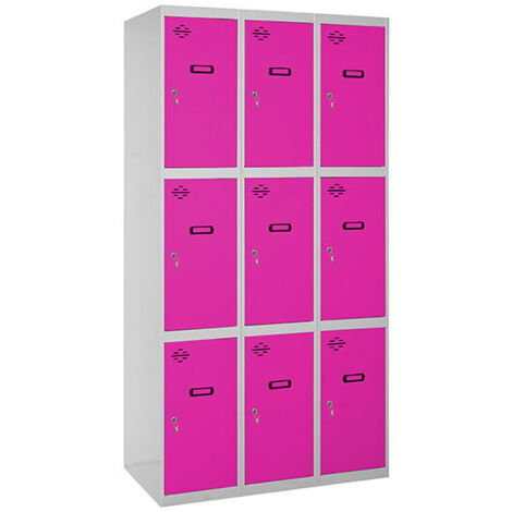 Casiers en métal SIMONLOCKER (180x90x50cm) GRIS ET ROSE