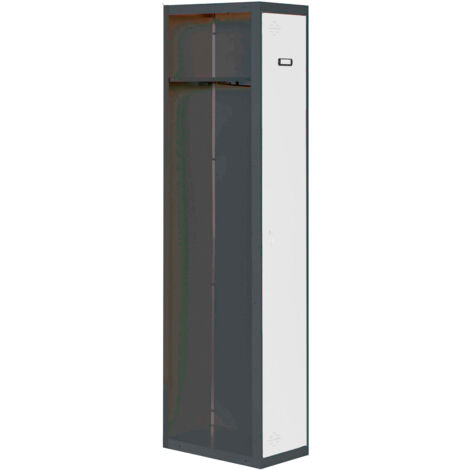 Casiers métalliques SIMONLOCKER (180x30x50cm) ANTHRACITE ET BLANC