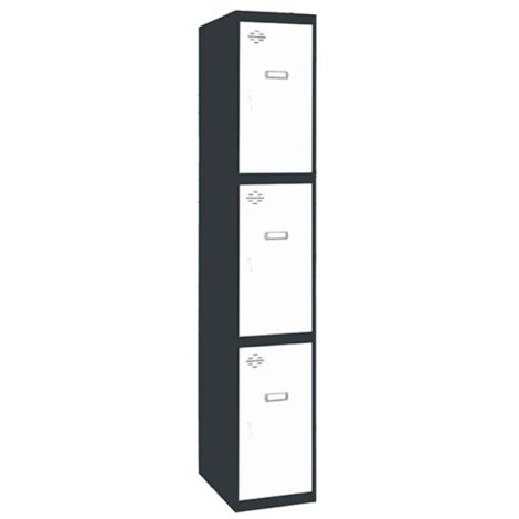 Casillero metálico SIMONLOCKER (180x30x50cm) ANTRACITA Y BLANCO
