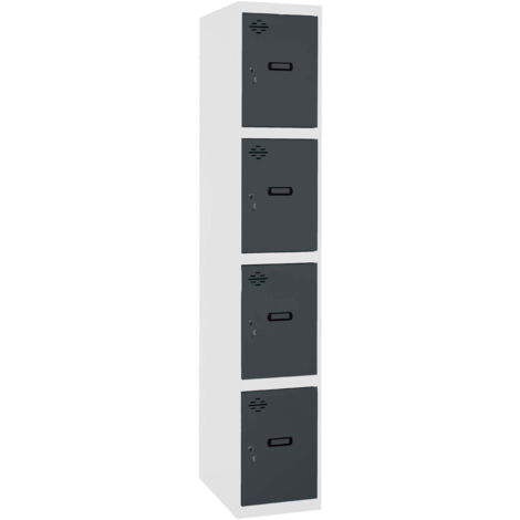 Casillero metálico SIMONLOCKER (180x30x50cm) BLANCO Y ANTRACITA